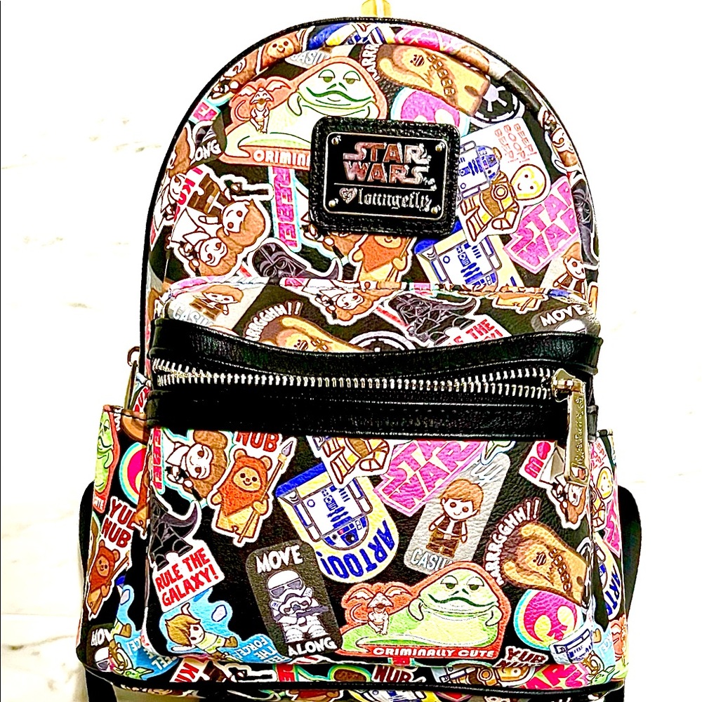 Loungefly Star Wars Mini backpack 2016 Kawaii Sticker All Over Print Pre-owned